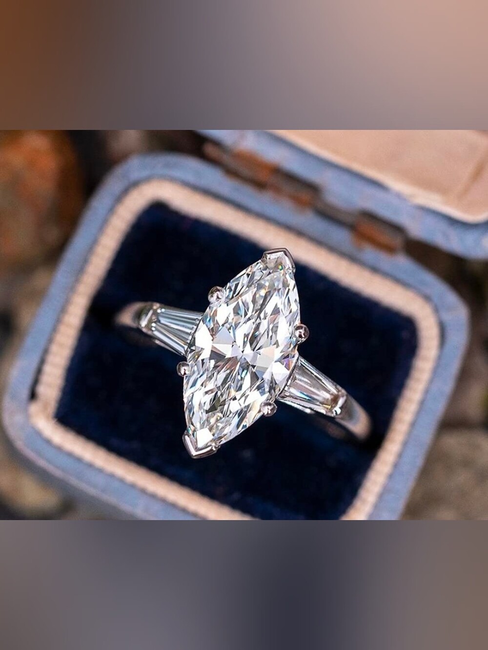 $8 Each Or Bundle 5/$20 Silver-Toned Marquise-Cut Solitaire Ring
